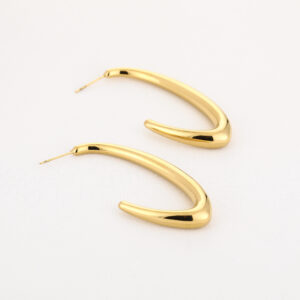 Gouden halve hoops oorbellen van stainless steel