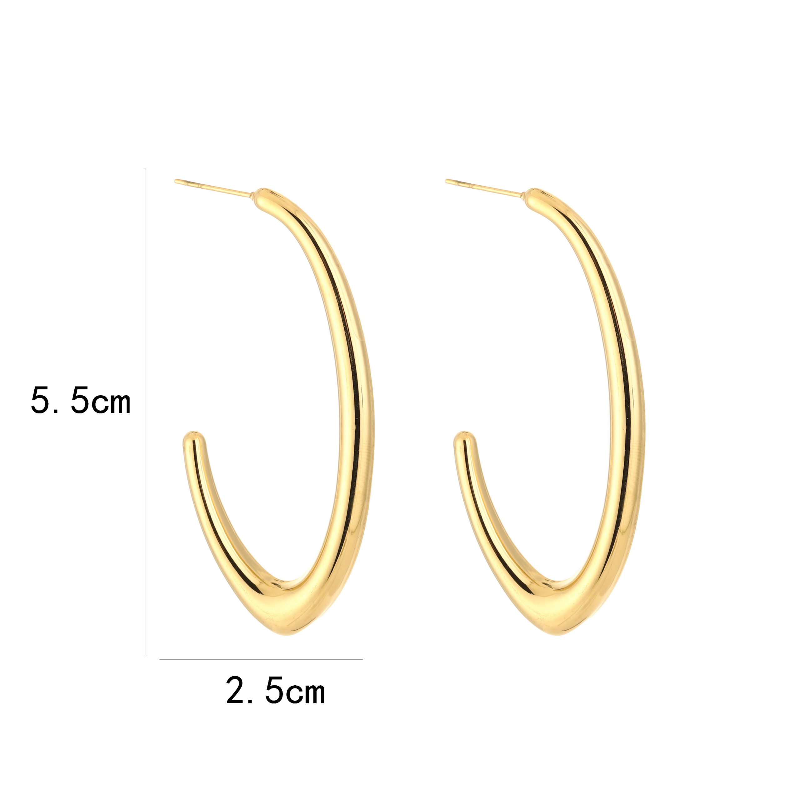 Gouden halve hoops oorbellen van stainless steel