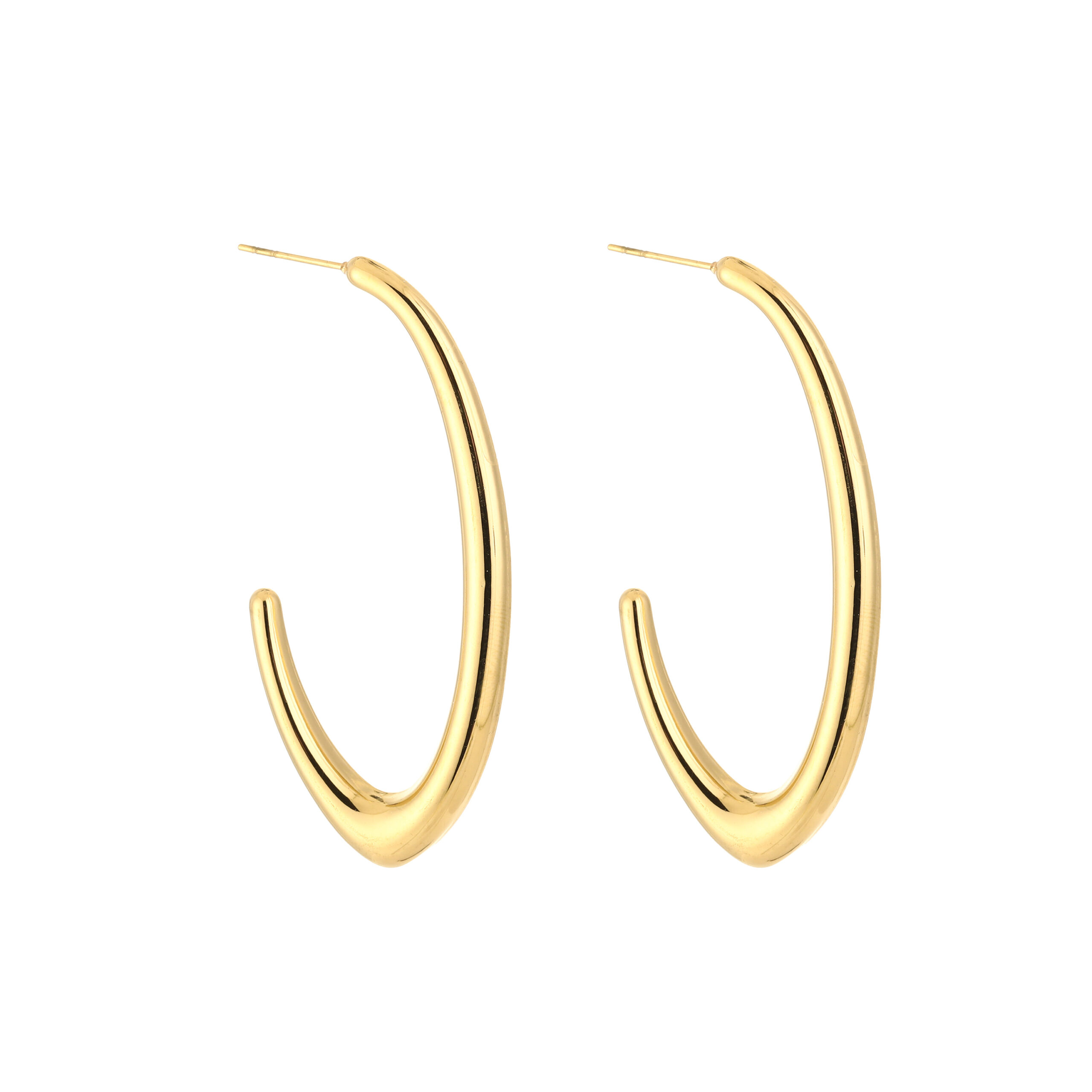 Gouden halve hoops oorbellen van stainless steel