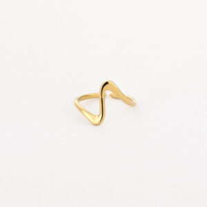 Verstelbare wave ring van stainless steel in goud en zilver